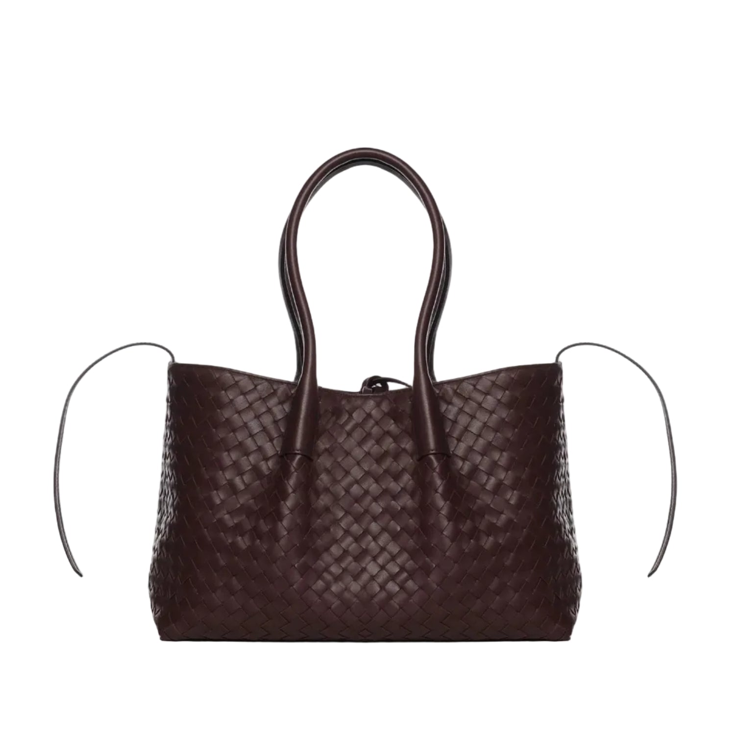 Pinacoteca Medium Calfskin Tote Bag - Dark barolo/Pickle
