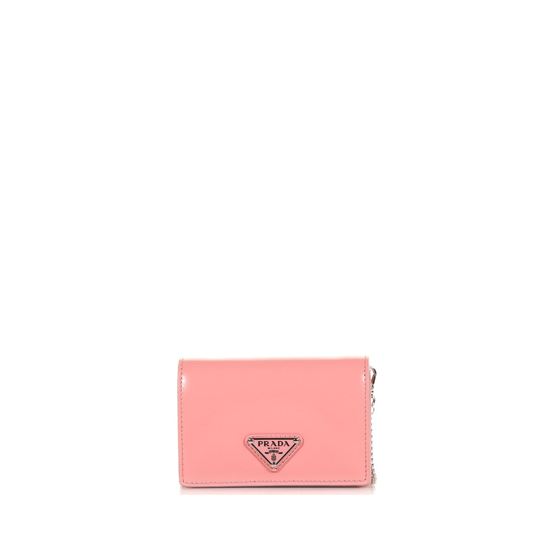 Cardholder with Chain Strap, Silver Hardware