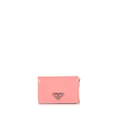 Cardholder with Chain Strap, Silver Hardware