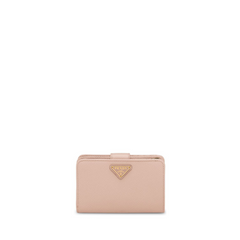 Logo Plaque Bifold Wallet with Zip Pouch, Gold Hardware