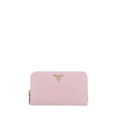 Logo Plaque Long Ziparound Wallet, Gold Hardware