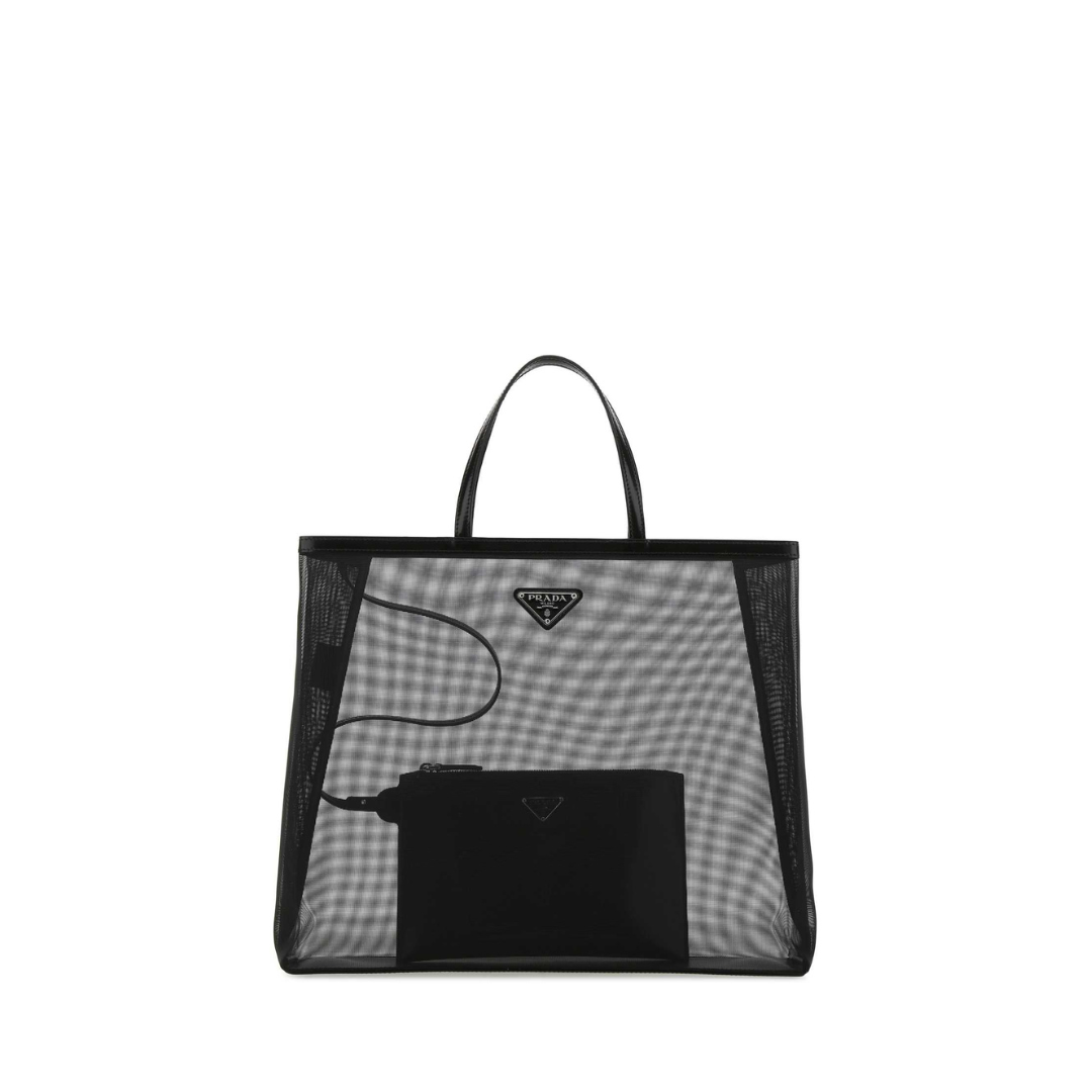 Mesh Tote Bag, Silver Hardware