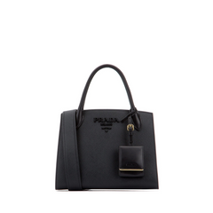 Monochrome Small Top Handle Bag, Gold Hardware