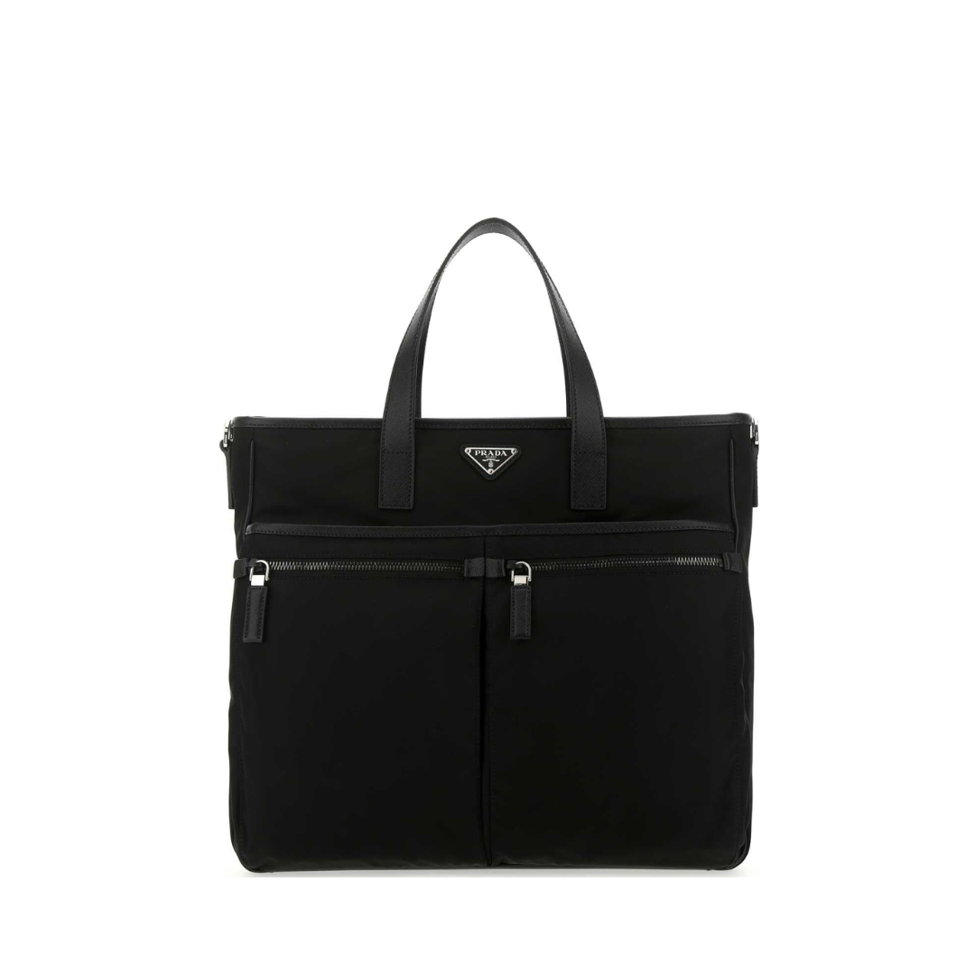 Re-Nylon and Saffiano Leather Tote Bag SHW