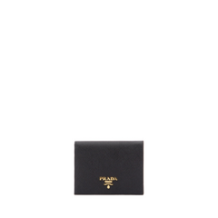 Saffiano Leather Bifold Wallet, Gold Hardware