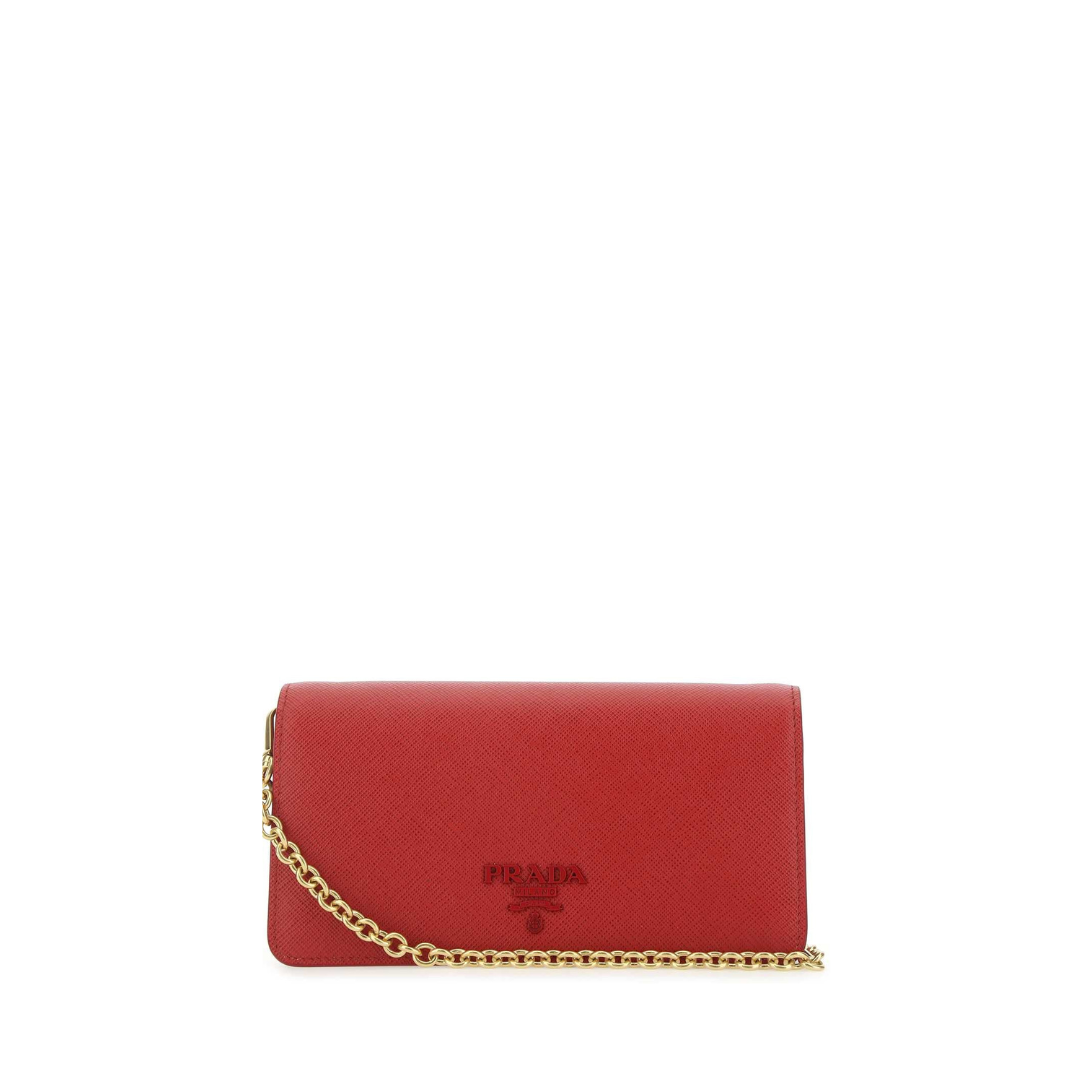 Saffiano Mini Shoulder Bag In Red