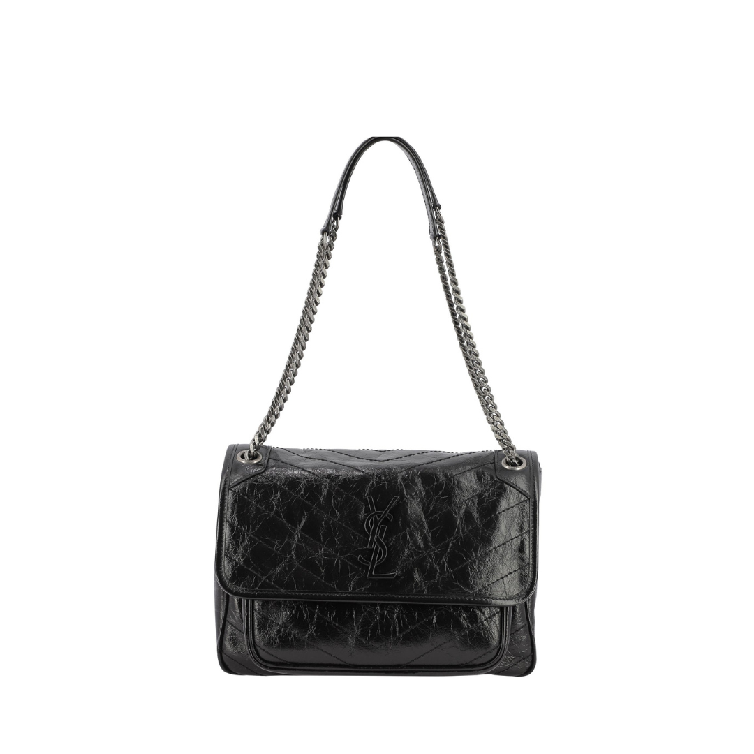 Niki Medium Shoulder Bag, Brushed Hardware