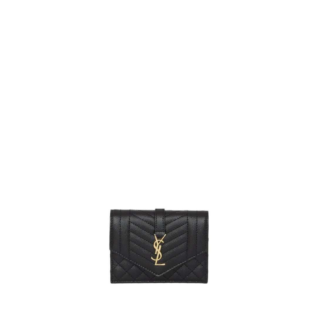 Quilted Leather Wallet In Black