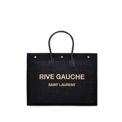 Rive Gauche Raffia Tote Bag, Silver Hardware