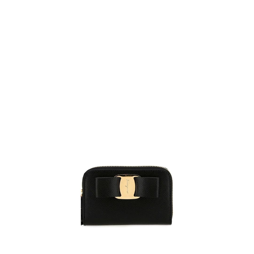 Vara  Bow Zipped Pouch, Gold Hardware