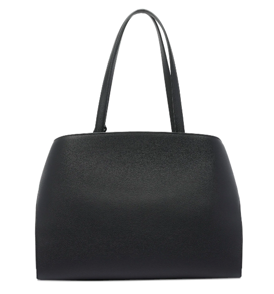 Hug Clasp Shoulder Bag Leather Black