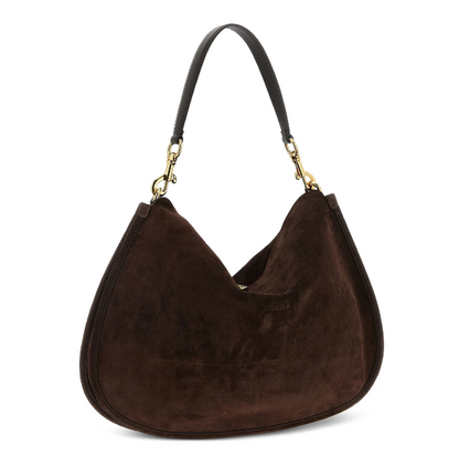 Maxi Pony Shoulder Bag Suede Brown