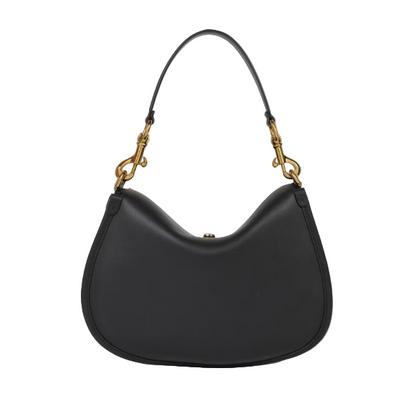 Medium Pony Shoulder Bag Leather Black