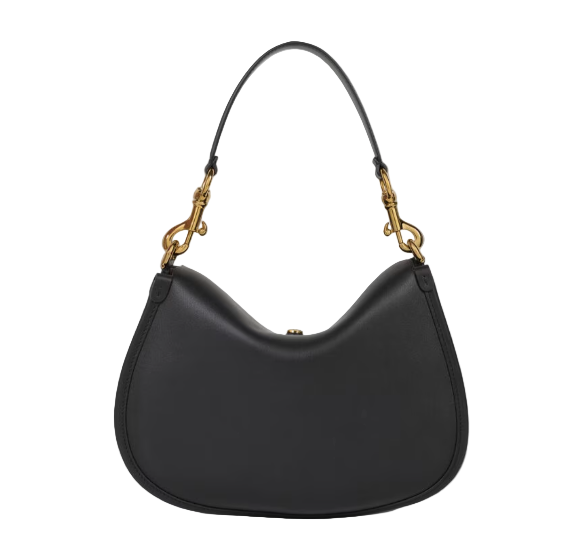 Medium Pony Shoulder Bag Leather Black