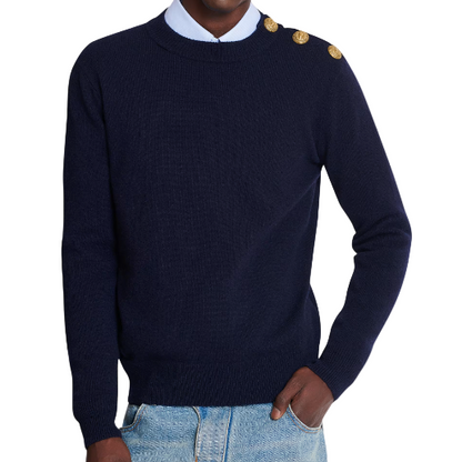 Eco-Cashmere Plaid Shirt Navy