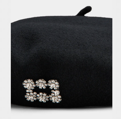 Efflorescence Beret Wool Black