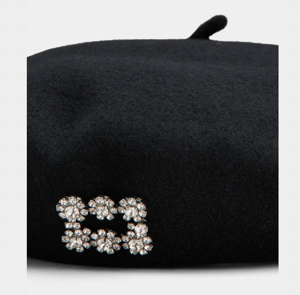Efflorescence Beret Wool Black