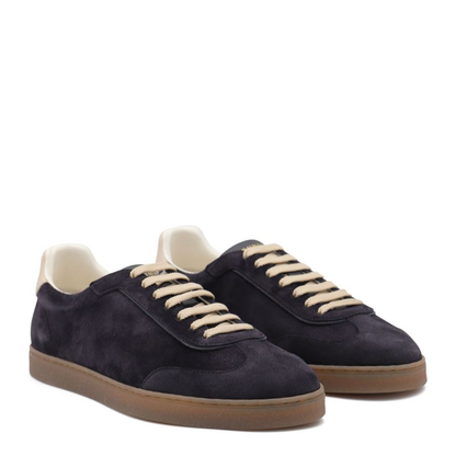 Leather-Trimmed Suede Sneakers