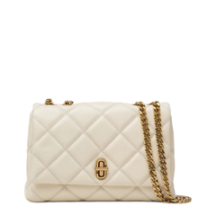 Contemporary Smooth Leather Shoulder Bag - Cloud White