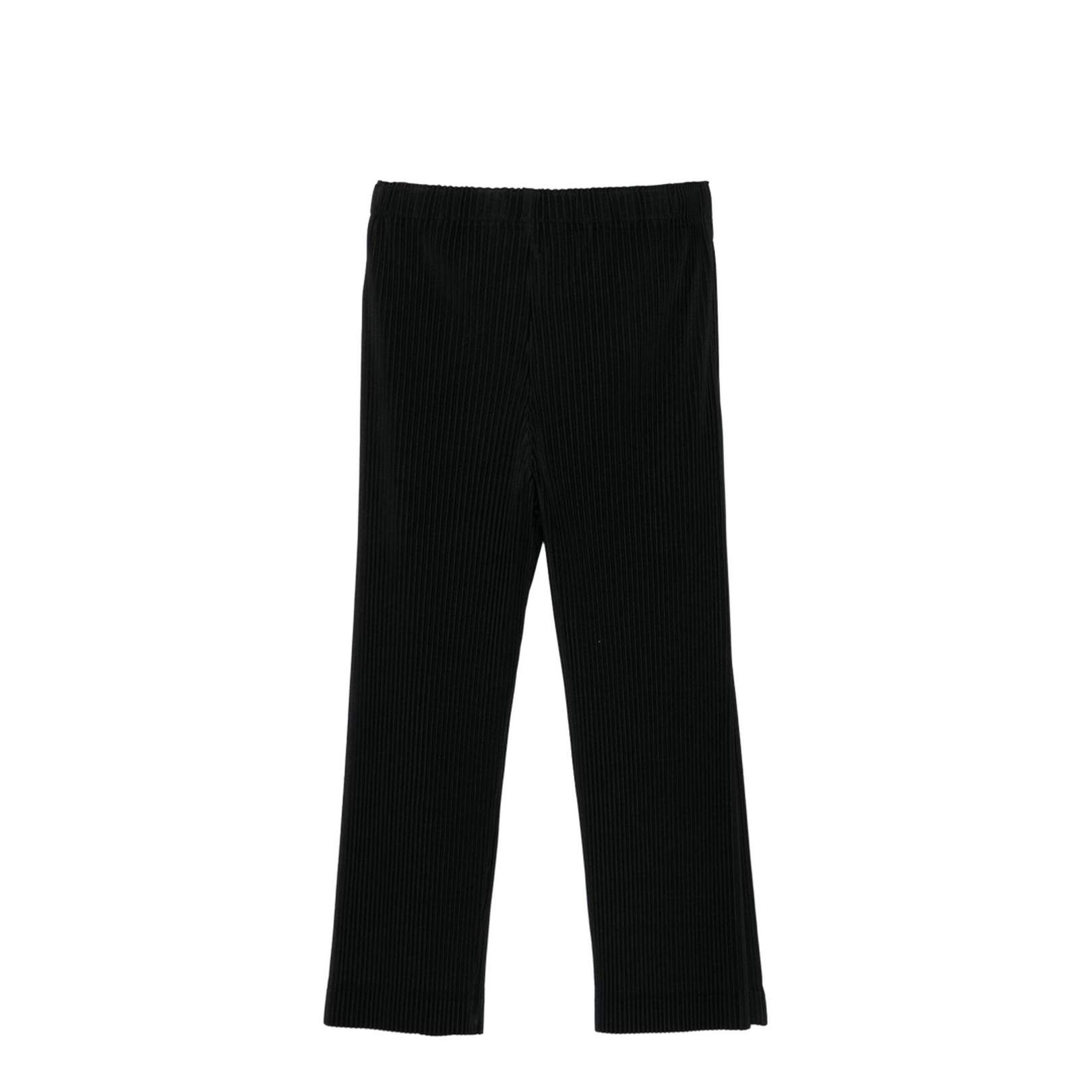 Black Elasticated Waistband Plissé Effect