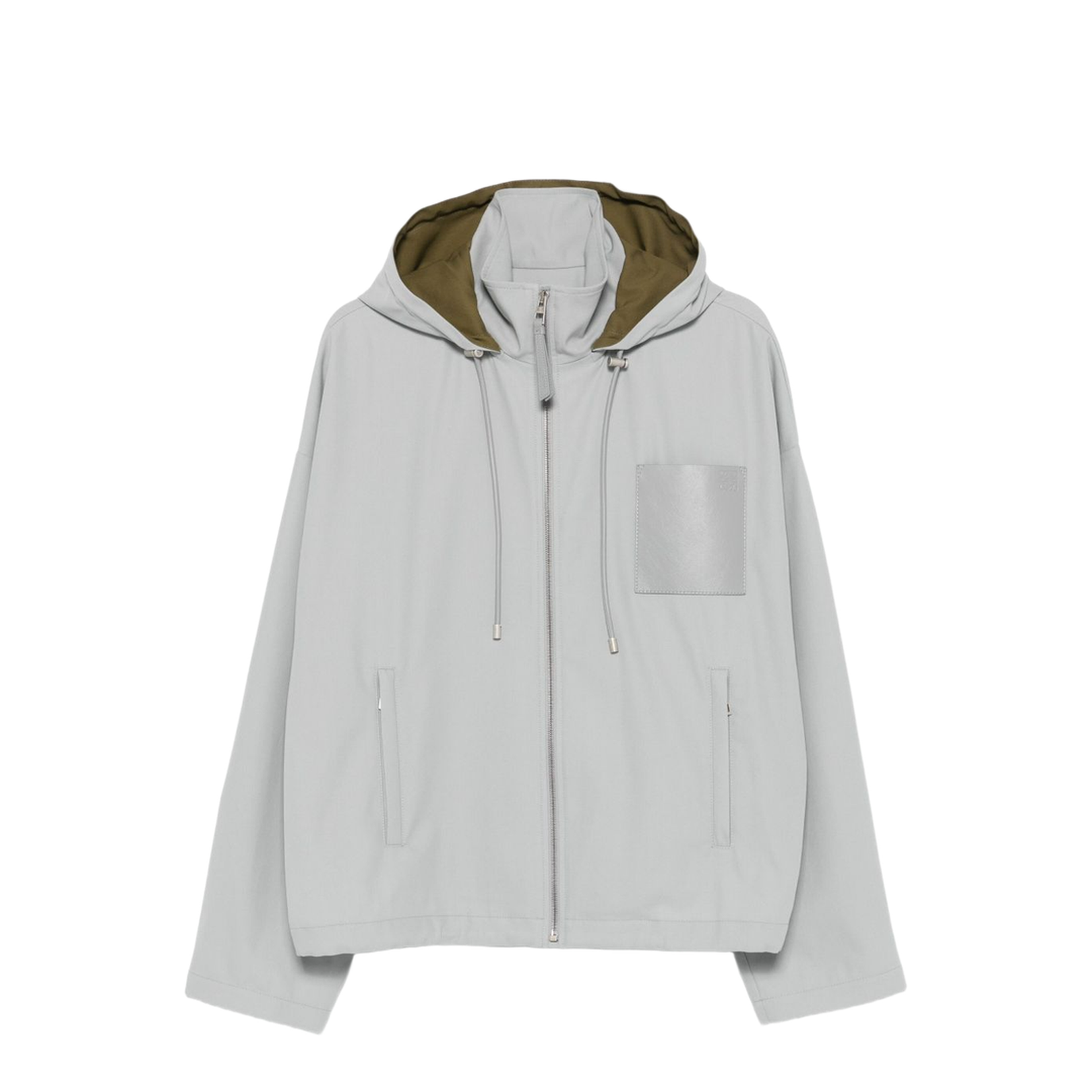 Hooded Jacket in Cotton Grey