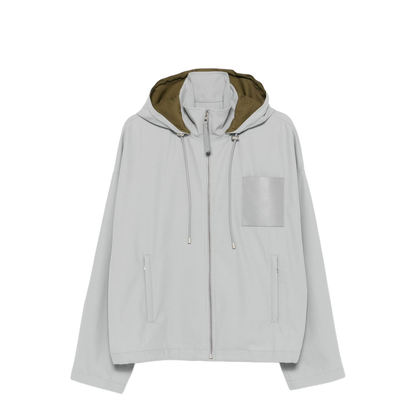 Hooded Jacket in Cotton Grey