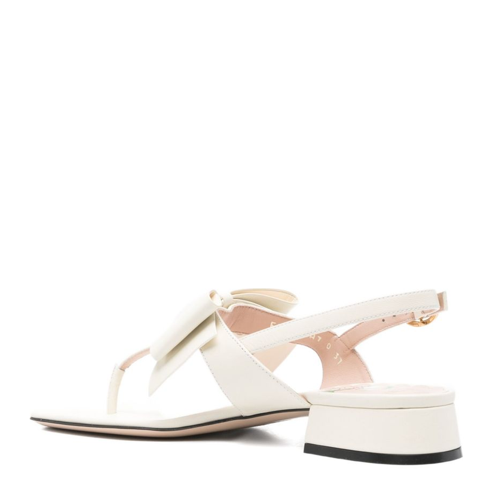 Bow Leather Thong Sandals
