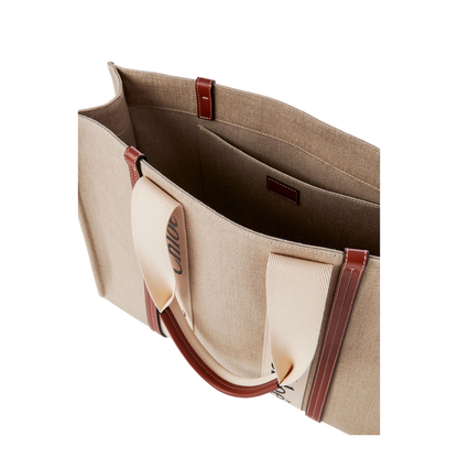 MAYFEYR - Chloè - Large Woody Tote Bag In Linen - CHC22AS382I26