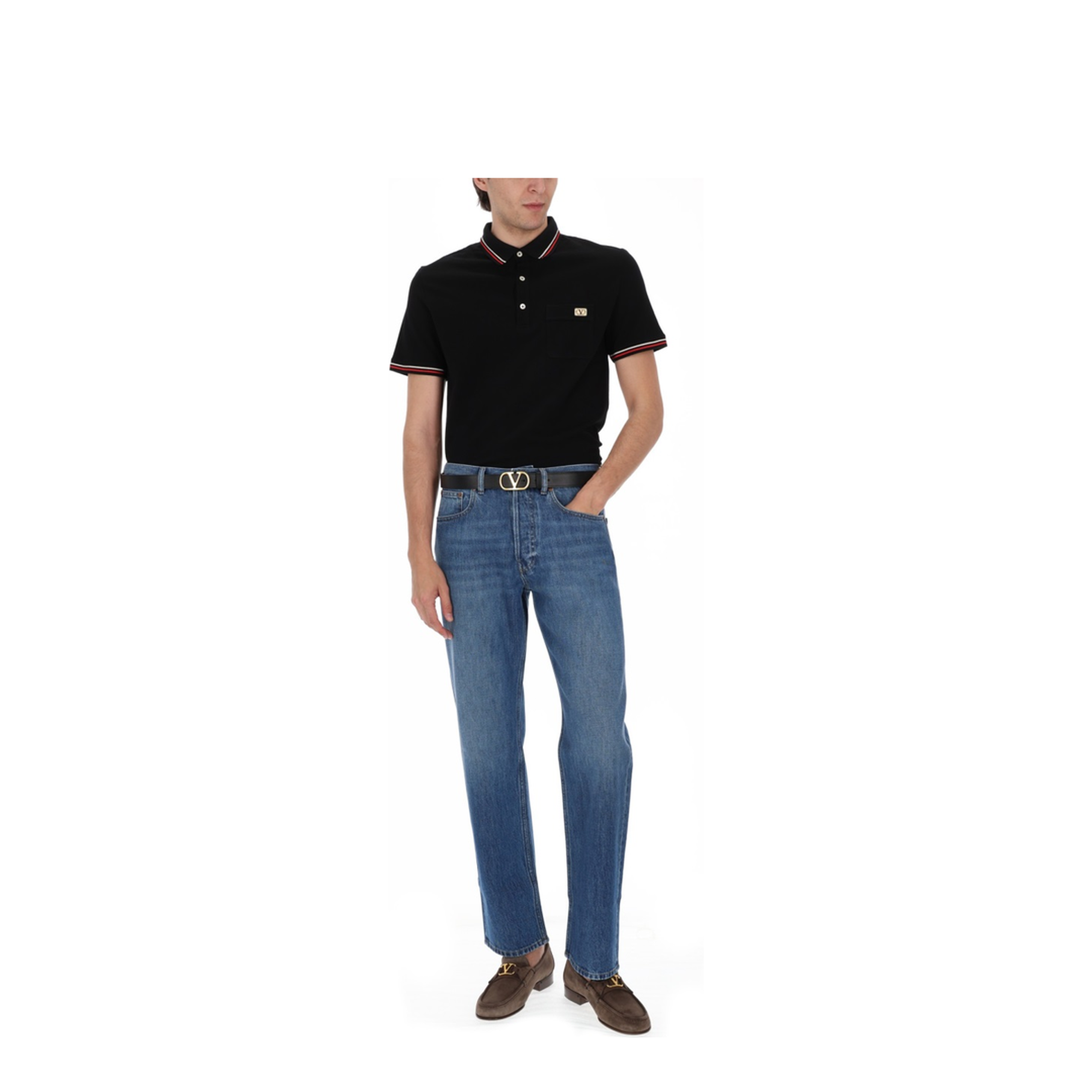 Black Cotton Polo Shirt