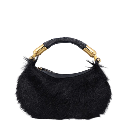 Genuine Fur Handbag With Leather Handle
