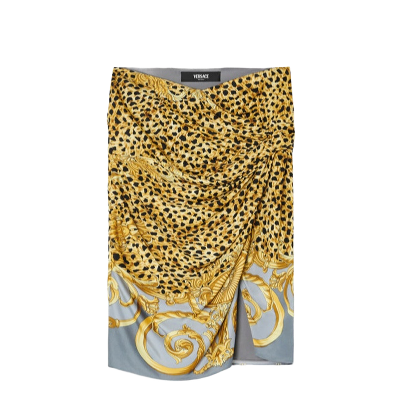 Skirt Cheetah Foulard On Responsible Heavy Viscose Liquid Jersey