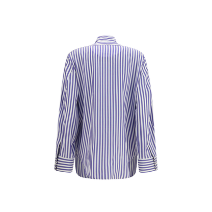 MAYFEYR - Givenchy - Silk Striped Cocoon Shirt With Bow - BW61MG16UR977
