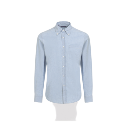 MAYFEYR - RALPH LAUREN PURPLE LABEL - Medium Wash Blue Cotton Sport Shirt - 790P05933001MEDIUM
