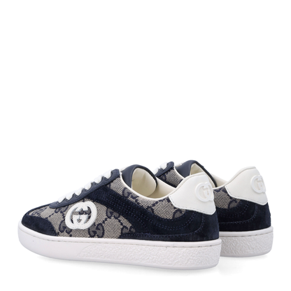 G74 Sneaker in Beige and Blue GG Canvas