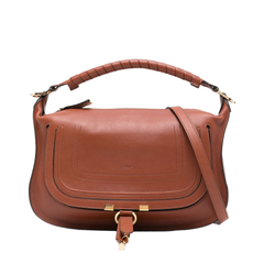 Marcie Small Calfskin Shoulder Bag - Clay Brown