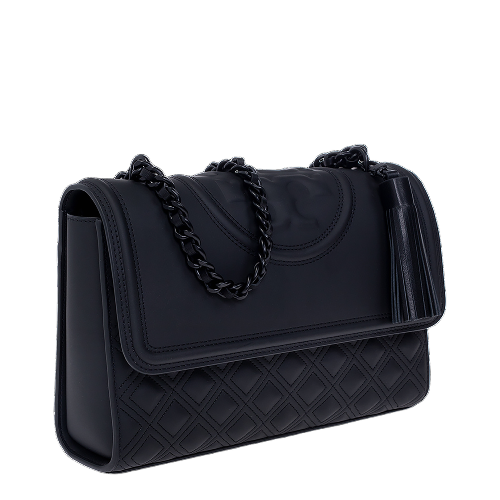 Black Fleming Matte Quilted Shoulder Bag