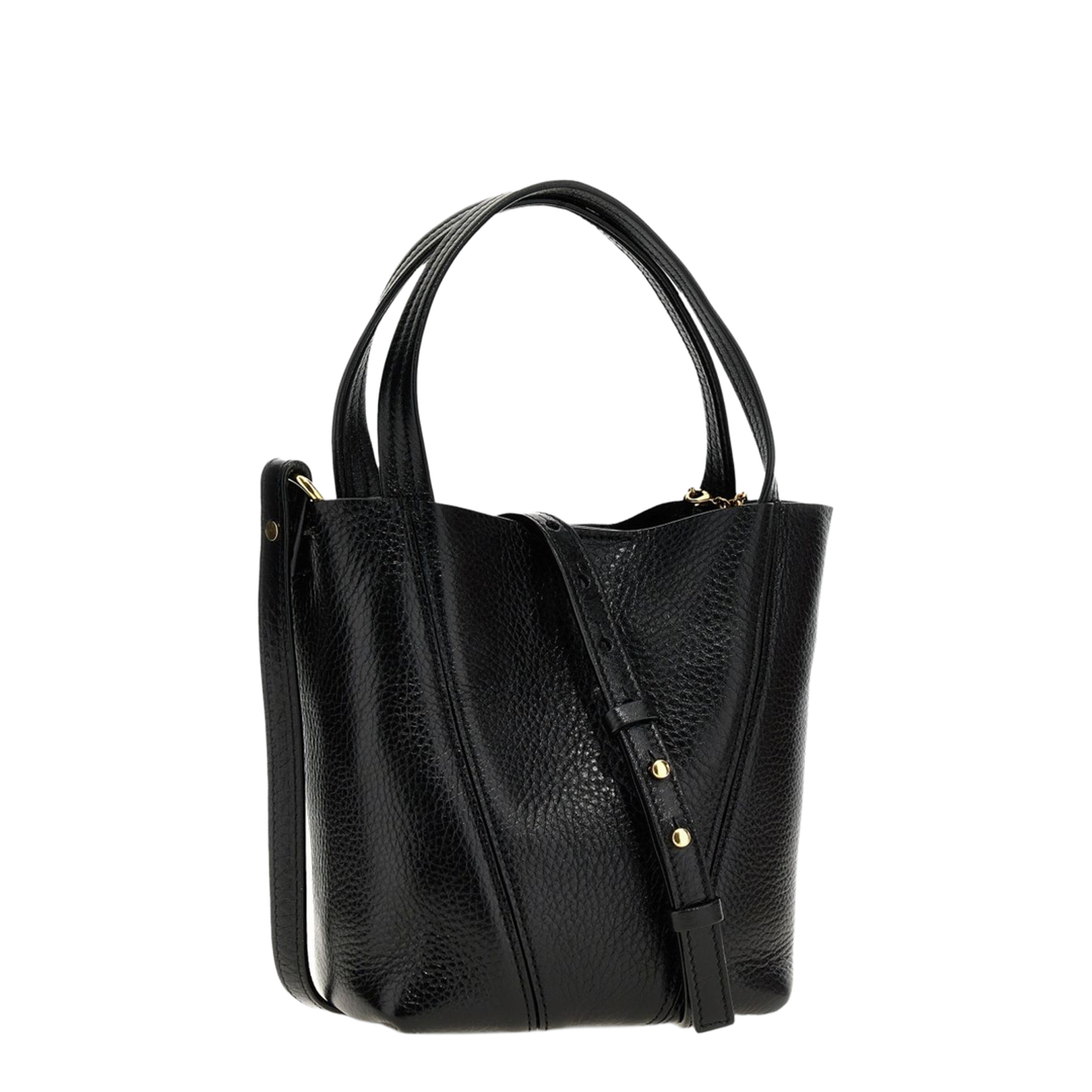 Small Spin Tote Bag in Grained Leather