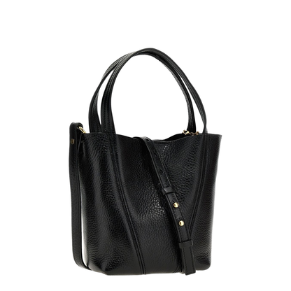 Small Spin Tote Bag in Grained Leather