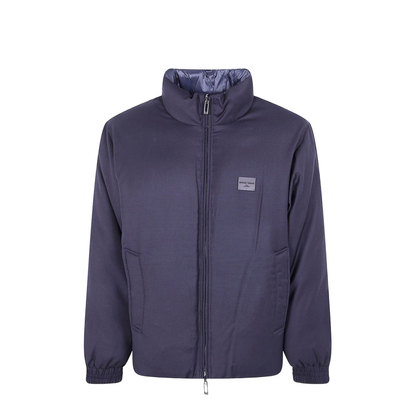 Reversible Wool-Blend Twill Down Jacket