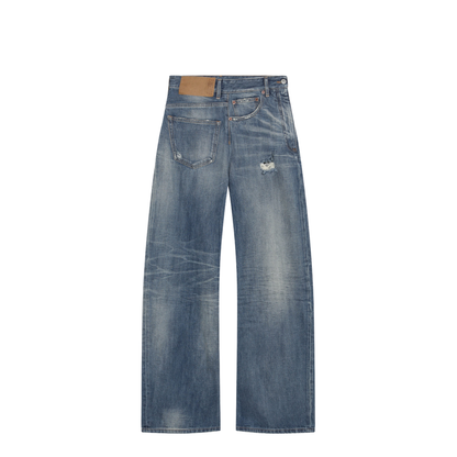 MAYFEYR - Mm6 Maison Margiela - Distressed Wide-Leg Denim Jeans In Medium Blue - S52LA0243M30054962