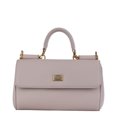 My Sicily Mini Calf Leather Top-Handle Bag - Beige