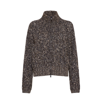 Dazzling Chinée Cardigan with Zipper in Blue