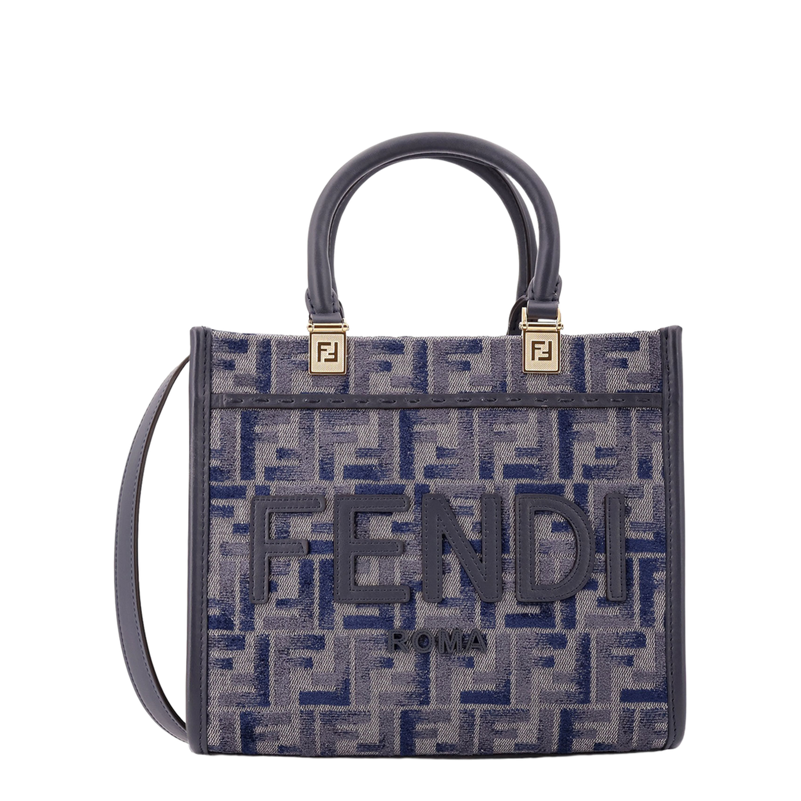 Sunshine Small Canvas Top Handle Bags - Navy Blue