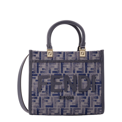 Sunshine Small Canvas Top Handle Bags - Navy Blue