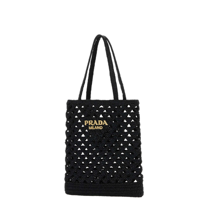 Black Straw Handbag