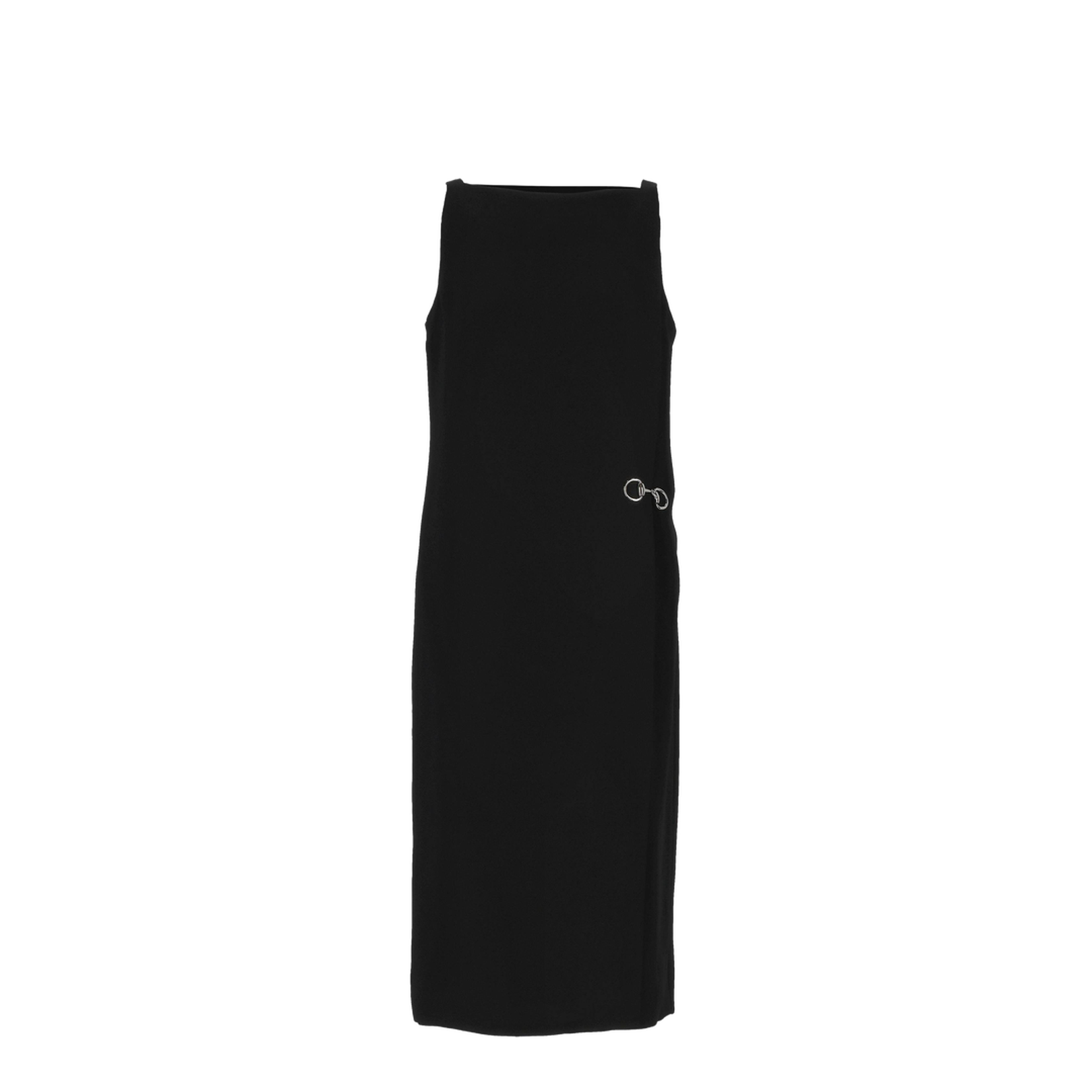 Heavy Viscose Sable Horsebit Dress in Black