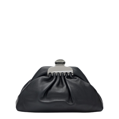 The Glam Small Smooth Leather Clutch - Black
