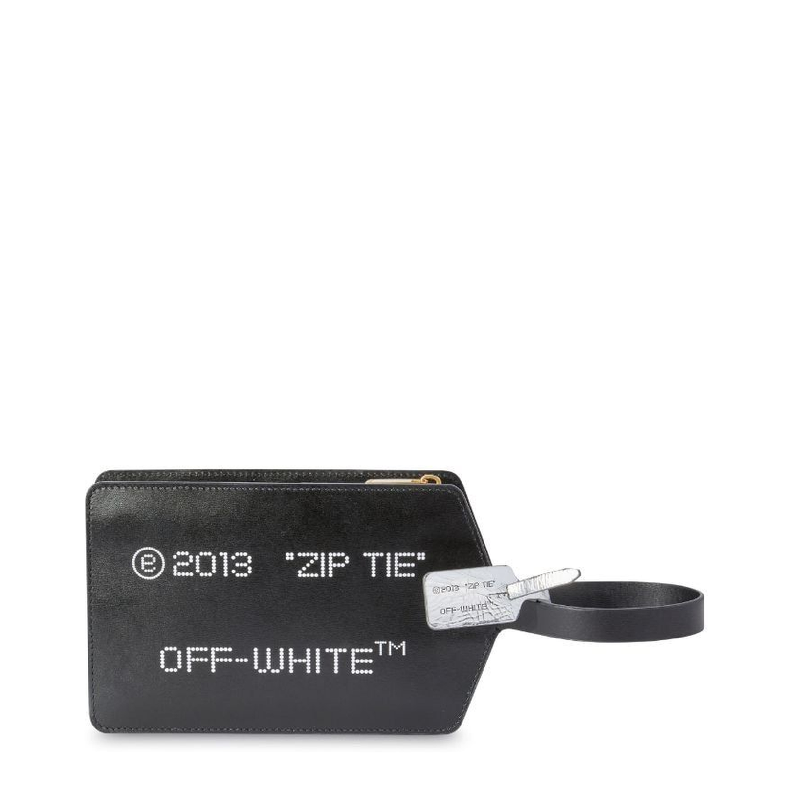 Zip Tie Medium Clutch Bag Black