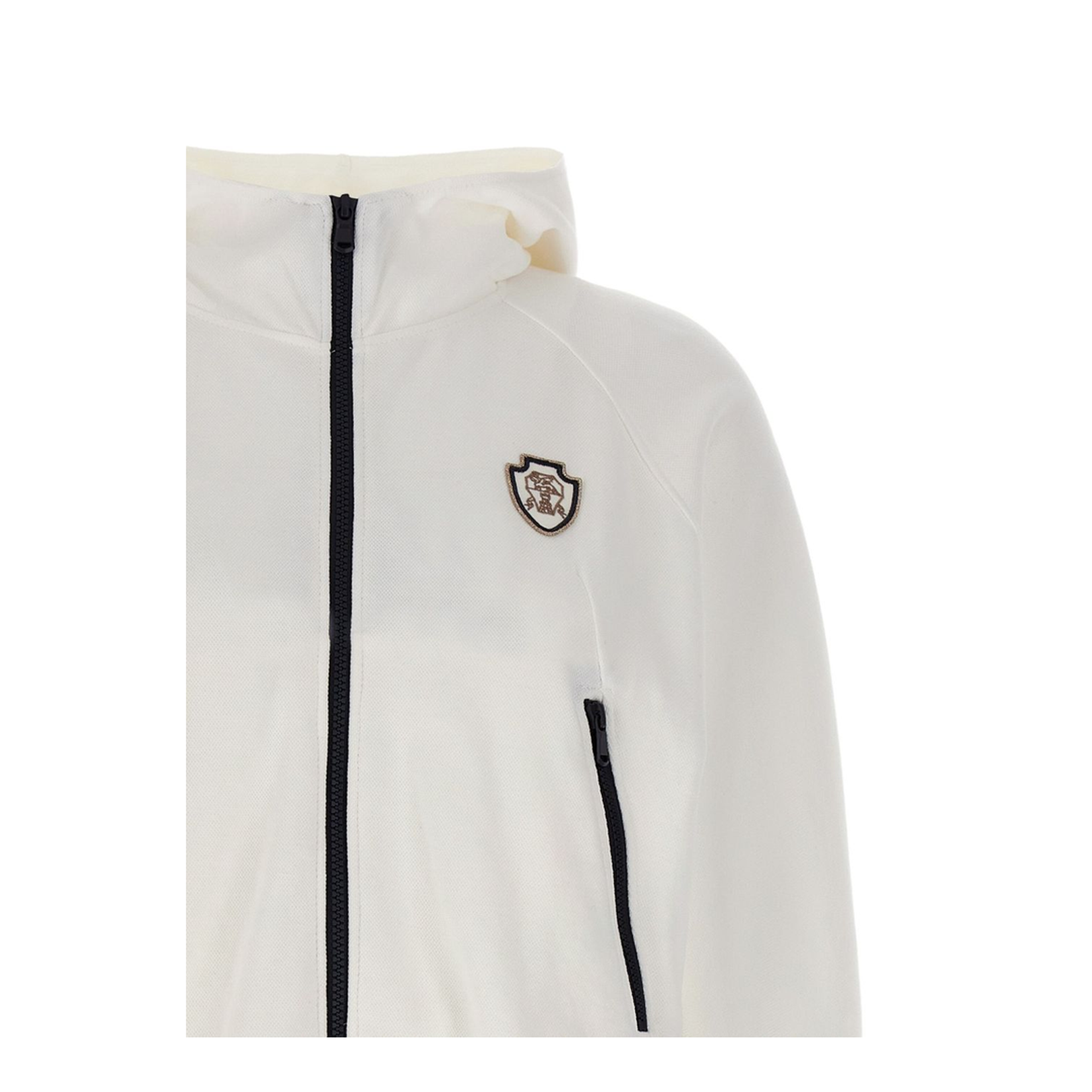 Techno Cotton Piqué Hooded Sweatshirt with Logo