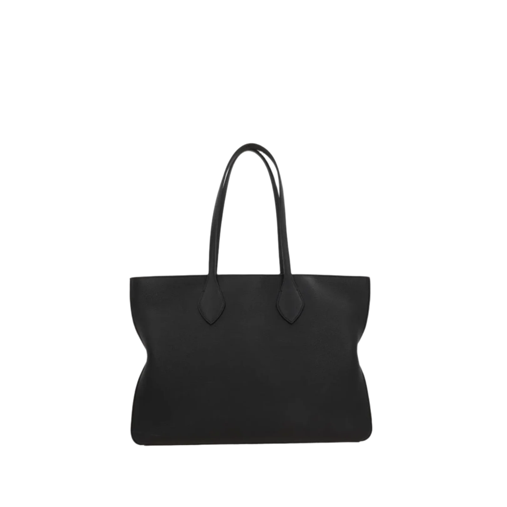 Black Grained Leather Tote Bag